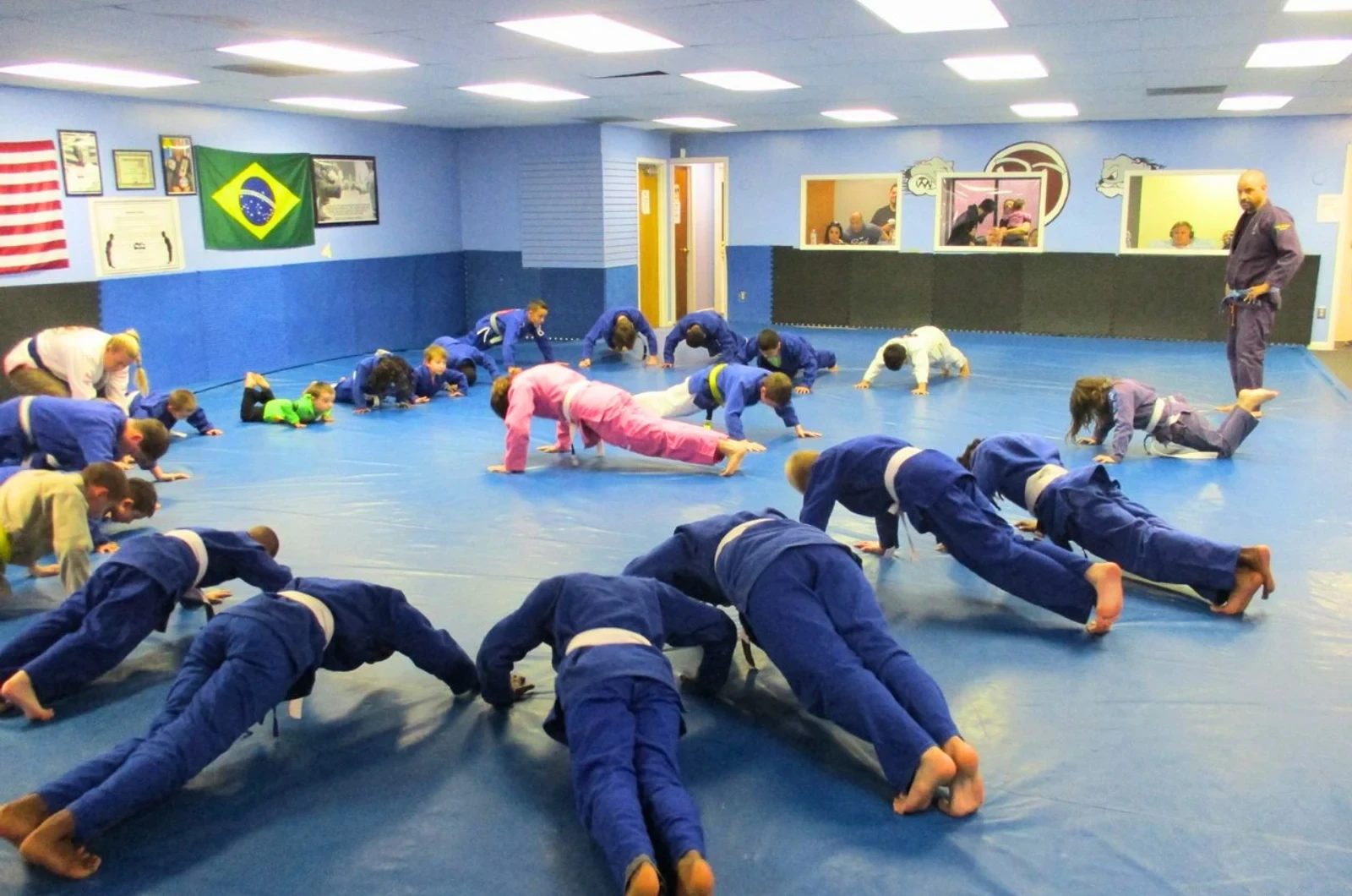 Child building confidence in martial arts